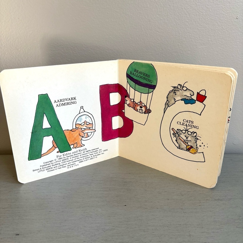 VTG Sandra Boyton- A to Z- Children Board Book RARE Cover Little Simon 1984 - Picture 4 of 15
